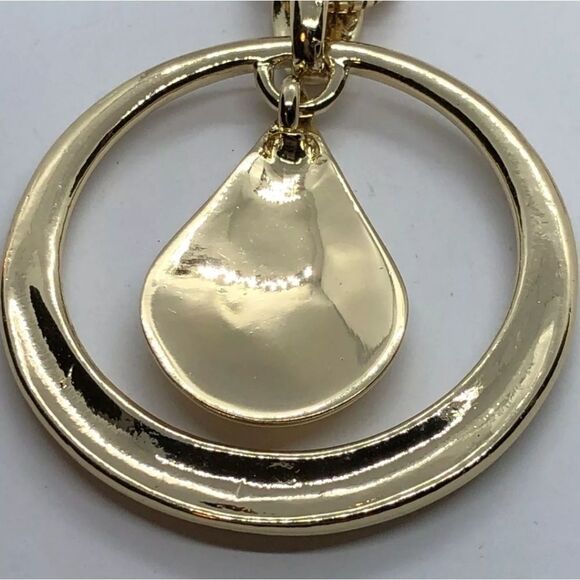 Chico's Silver Tone Snake Chain Liquid Metal Pendant Necklace Adjust 16-19" - Picture 6 of 6